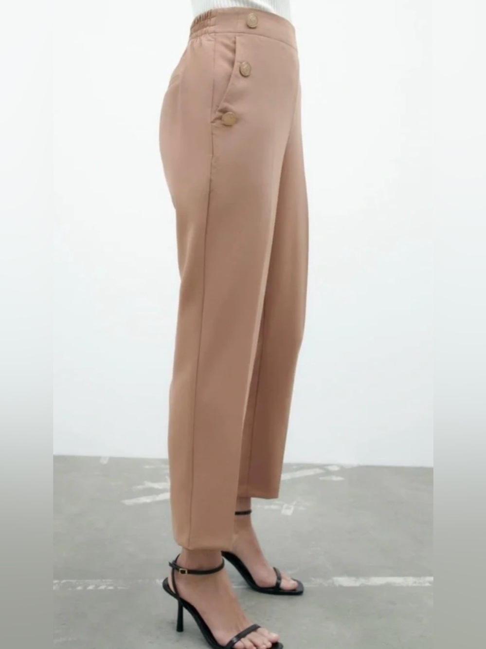 Zara High-Waist Tailored Ankle Pants - Picture 1 of 6